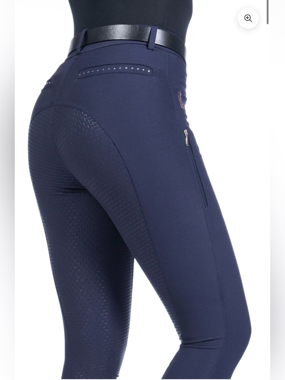 HKM Equine Sport Breeches in Deep Blue with Rhinestone Details - size 24